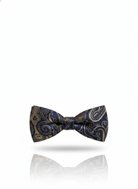 Stylish Blue and Golden Bow Tie – Premium Formal Men’s Accessory view 1