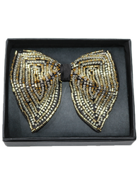 Hand-Embroidered Gold & Silver Butterfly Bow Tie view 2