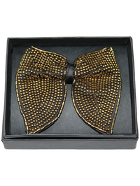 Gold Beaded Butterfly Statement Bow Tie view 2