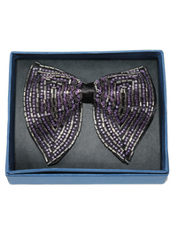The Midnight Amethyst Hand-Beaded Artisan Bow Tie view 2