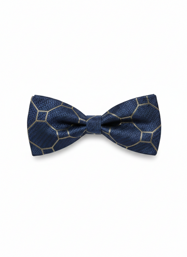The Twilight Eclipse: Navy & Black Textured Bow Tie