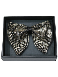 Royal Metallic Beaded Butterfly Statement Bow Tie view 2