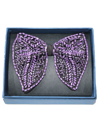 Lavender Purple Beaded Butterfly Bow Tie view 2