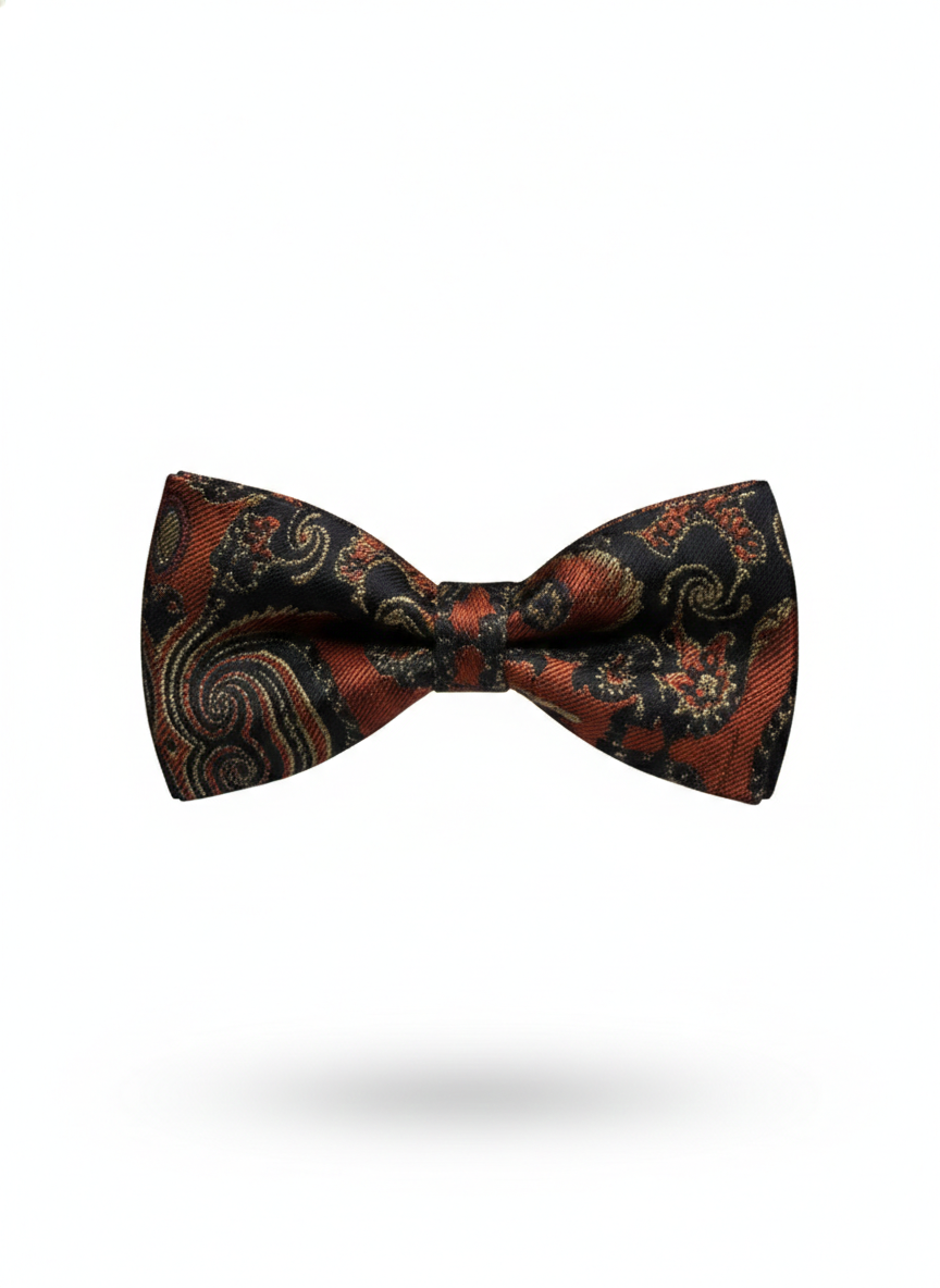 The Midnight Ember: Classic Black & Crimson Red Bow Tie