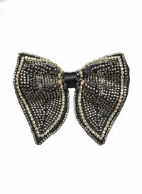 Elite Hand-Beaded Silver Butterfly Statement Bow Tie view 1