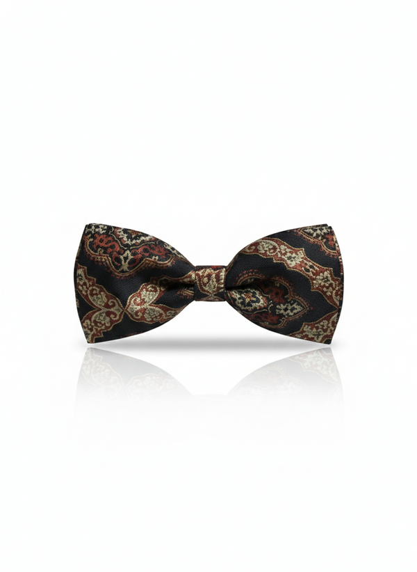 The Autumnal Classic: Deep Maroon & Chestnut Brown Silk Bow Tie