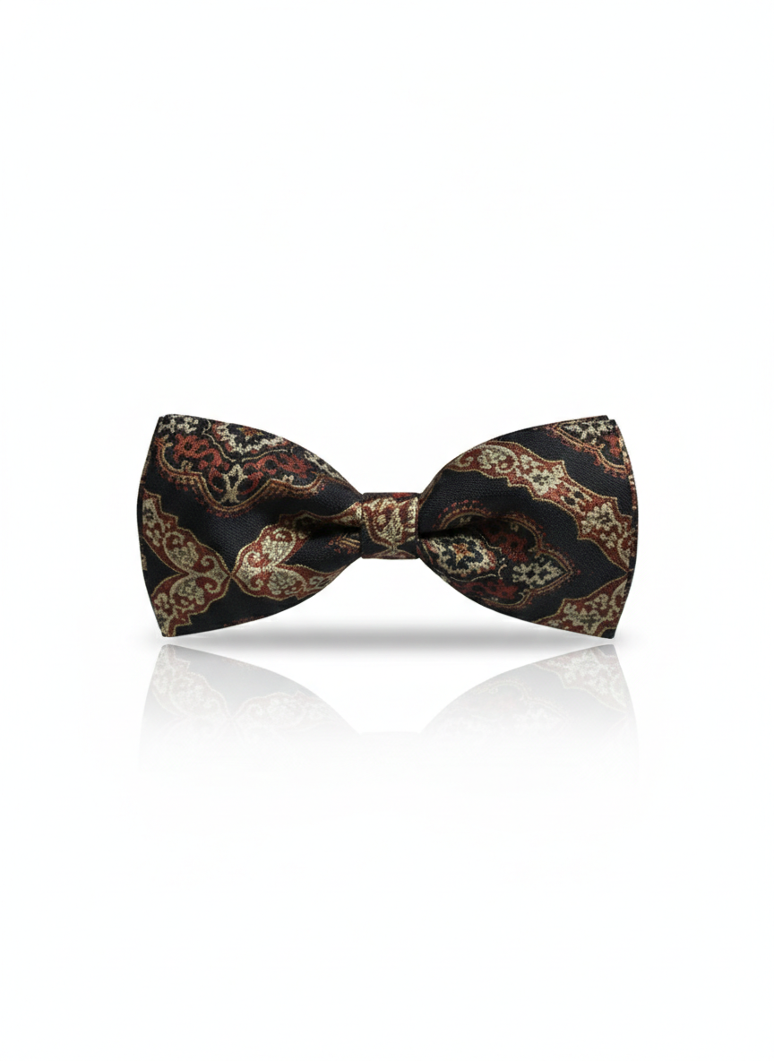 The Autumnal Classic: Deep Maroon & Chestnut Brown Silk Bow Tie