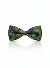 Multicolor Silk Bow Tie – Blue, Green, Golden & Black – Formal Men’s Accessory view 1