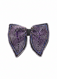 Purple Hand-Beaded Crystal Luxury Designer Bow Tie view 1