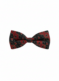 The Midnight Crimson: Elegant Red & Black Patterned Bow Tie view 1