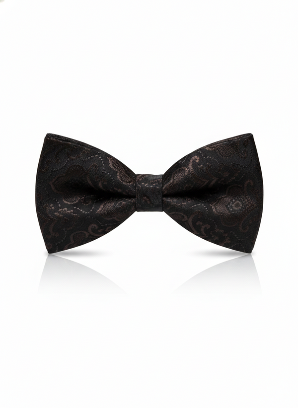 The Espresso Elegance: Classic Dark Brown Microfiber Bow Tie