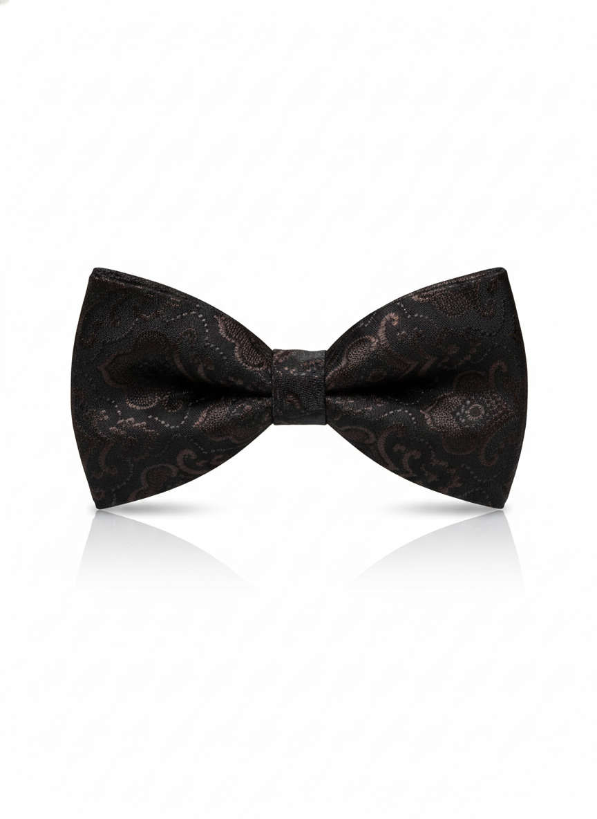 The Espresso Elegance: Classic Dark Brown Microfiber Bow Tie