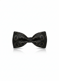The Midnight Midas: Luxury Black & Gold Filigree Bow Tie view 1