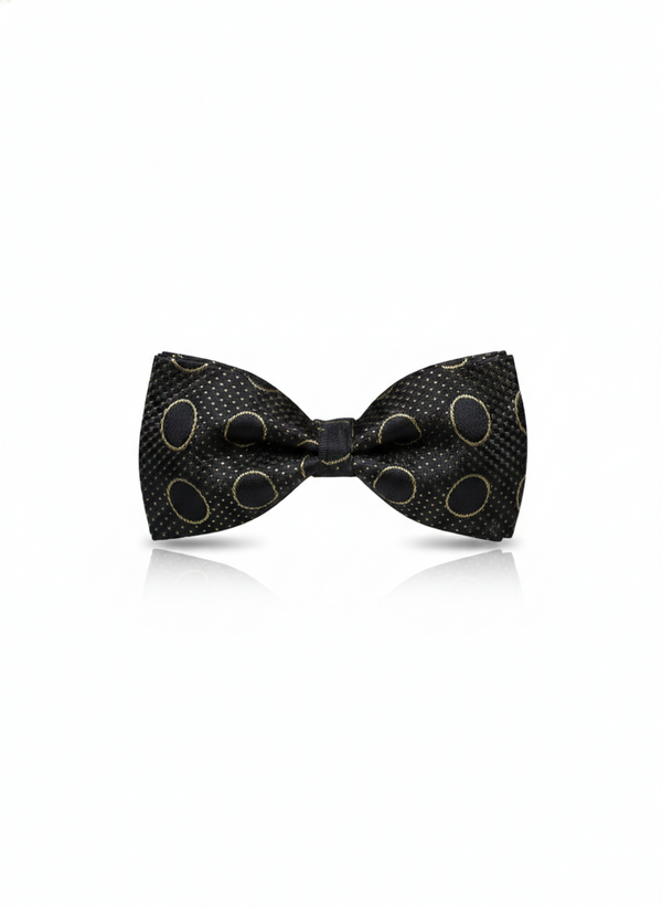The Midnight Midas: Luxury Black & Gold Filigree Bow Tie