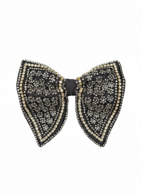Silver-Mist: Hand-Embroidered Butterfly Bow Tie view 1