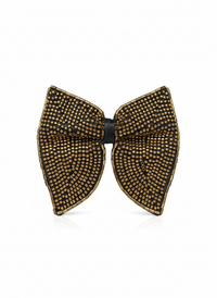 Gold Beaded Butterfly Statement Bow Tie view 1