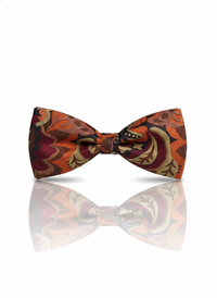The Crimson Noir: Hand-Embroidered Red & Black Bow Tie view 1