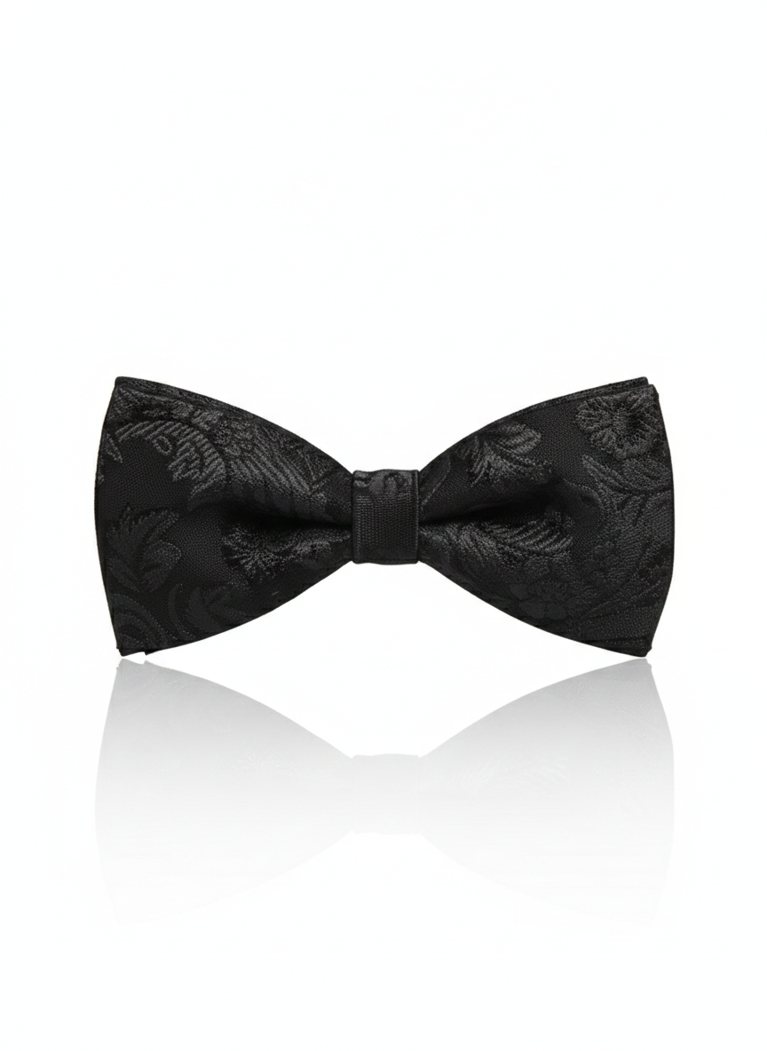 The Midnight Onyx: A Classic Black Silk Bow Tie