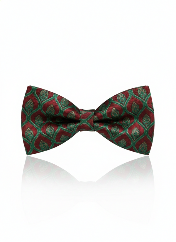 The Crimson Forest: Artisan Black-Stitched Bow Tie