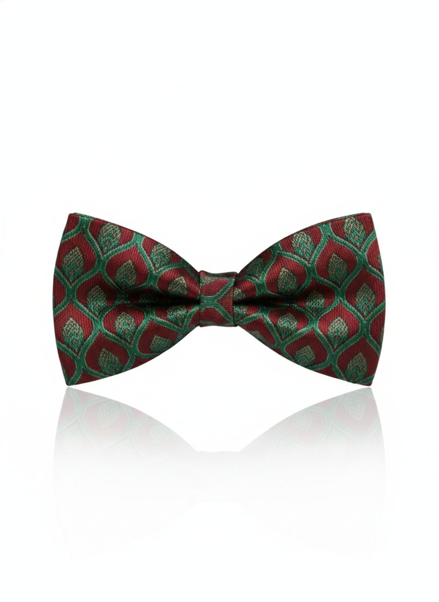 The Crimson Forest: Artisan Black-Stitched Bow Tie