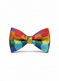 Multicolor Geometric Pattern Bow Tie – Vibrant Formal Accessory view 1