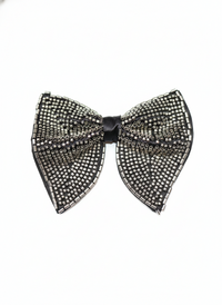 Men’s Black & Silver Beaded Embroidered Bow Tie view 1
