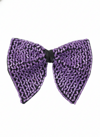 Royal Amethyst Hand-Beaded Textured Bow Tie view 1