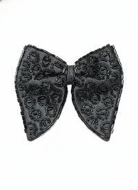 Black Beaded Patterned Butterfly Bow Tie view 1