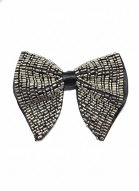 Men's Linear Hand-Embroidered Beaded Bow Tie view 1
