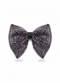 The Midnight Amethyst Hand-Beaded Artisan Bow Tie view 1