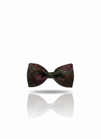 The Midnight Vineyard: Burgundy & Black Embroidered Bow Tie view 1