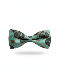 The "Silver Mist" Artisan Bow Tie: Elegance in Baby Blue view 1