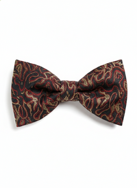 Black & Red Paisley Jacquard Bow Tie – Sophisticated Formal Accessory view 1