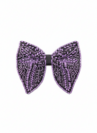 Lavender Purple Beaded Butterfly Bow Tie view 1