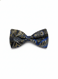 The Midnight Mosaic: Handcrafted Multi-Tonal Blue & Black Bow Tie view 1