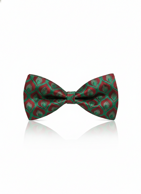 The Crimson Forest: Artisan Black-Stitched Bow Tie