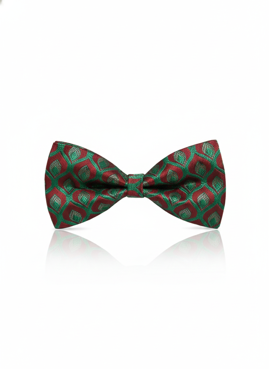 The Crimson Forest: Artisan Black-Stitched Bow Tie
