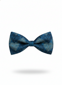 The Azure Distinction: Midnight & Sky Blue Silk Bow Tie view 1
