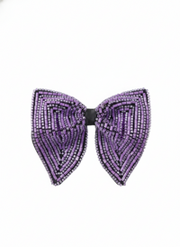 Hand-Beaded Purple Crystal Men’s Designer Bow Tie view 1