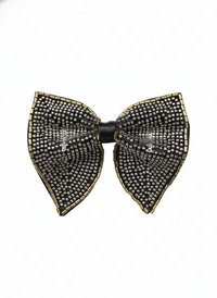 Hand-Beaded Metallic Butterfly Bow Tie view 1