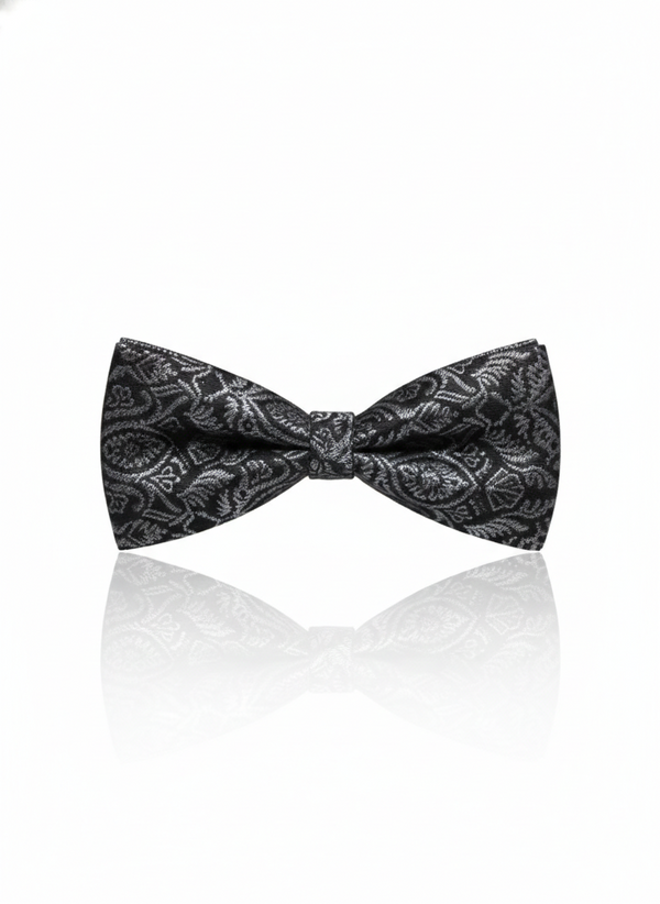 The Midnight Gradient: Premium Black & Charcoal Gray Bow Tie