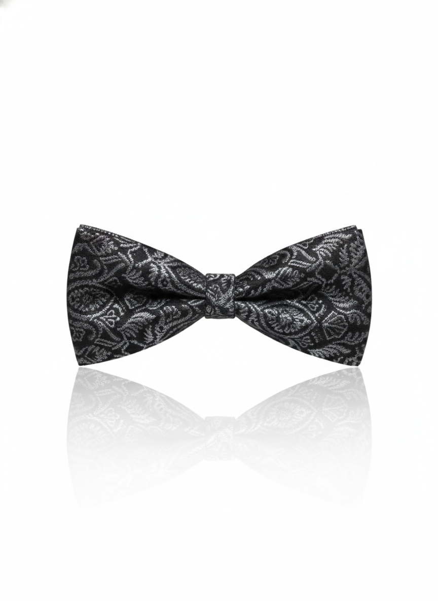 The Midnight Gradient: Premium Black & Charcoal Gray Bow Tie