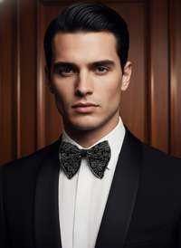 Men's Ornate Hand-Embroidered Beaded Bow Tie view 3