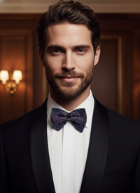 Purple Hand-Beaded Crystal Luxury Designer Bow Tie view 3