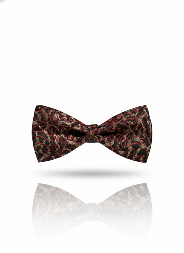 The Regal Monarch: Maroon & Gold Hand-Embellished Bow Tie