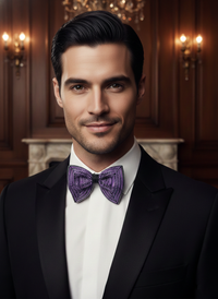 Hand-Beaded Purple Crystal Men’s Designer Bow Tie view 3