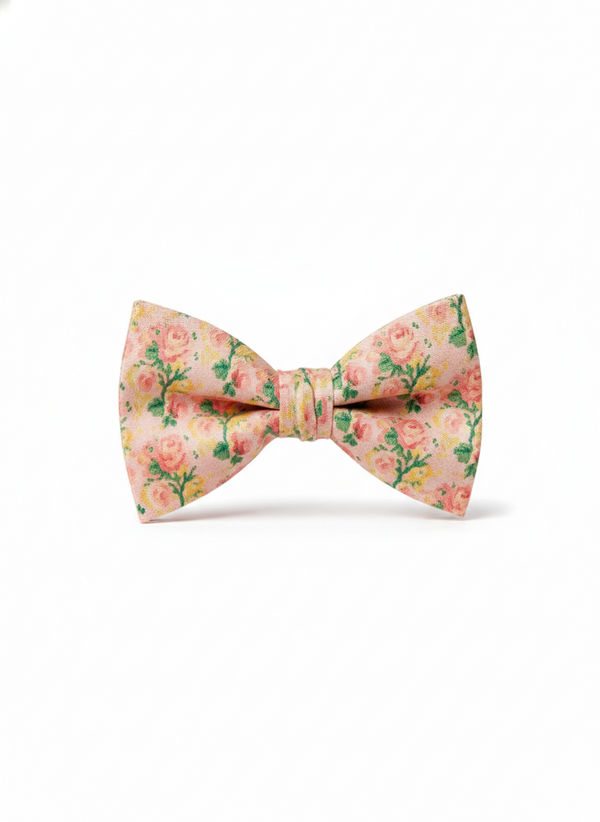 Pink Floral Print Bow Tie – Stylish & Charming Formal Accessory