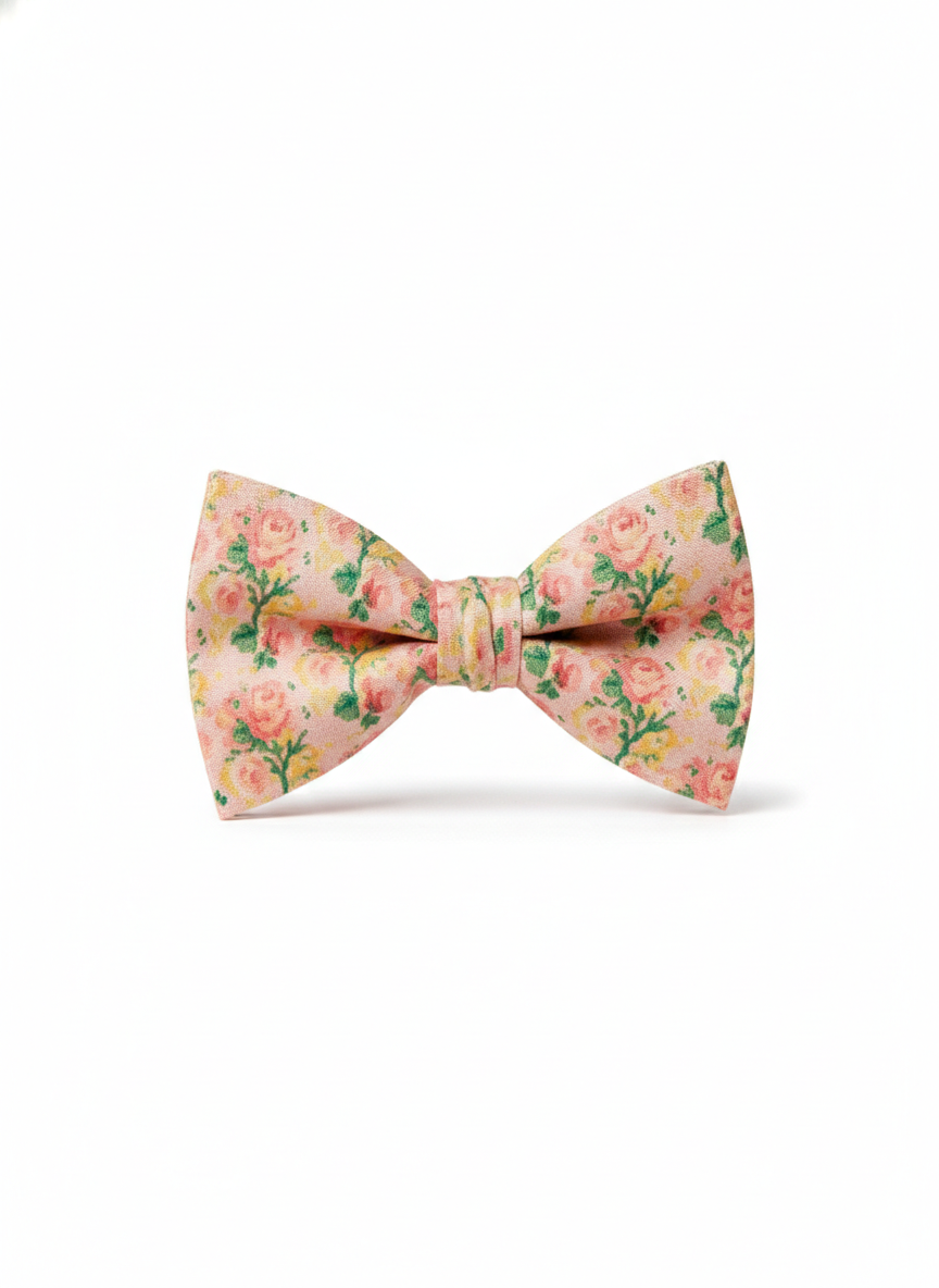Pink Floral Print Bow Tie – Stylish & Charming Formal Accessory