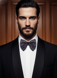 The Midnight Amethyst Hand-Beaded Artisan Bow Tie view 3