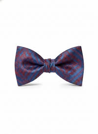 Blue & Red Paisley Bow Tie – Premium Formal Accessory view 1